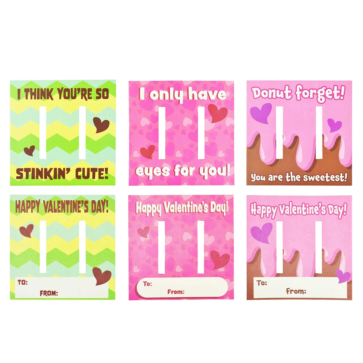 28-Pack Kids Valentine's Cards with Charm Slap Bracelets - Classroom Exchange Gifts