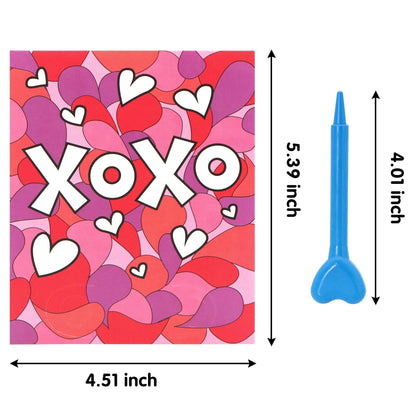 28-Piece Kids Valentine's Day Cards with Heart-Shaped Crayons - Classroom Exchange Gifts