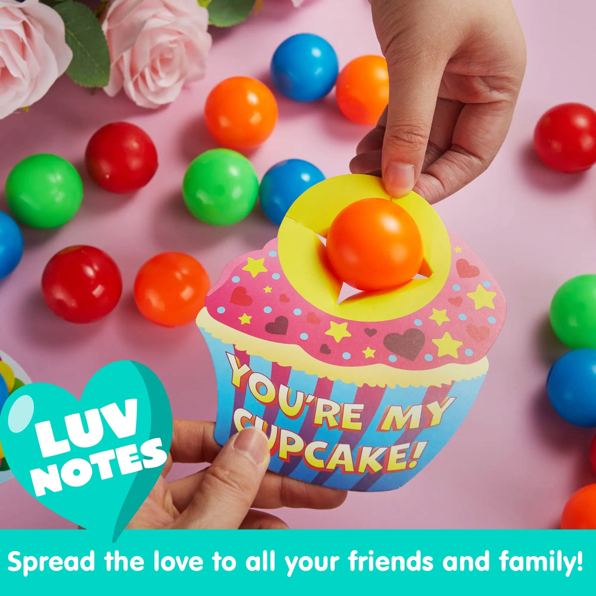 28-Pack Kids Valentine's Cards with Mini Squeeze Balls - Classroom Exchange Gifts