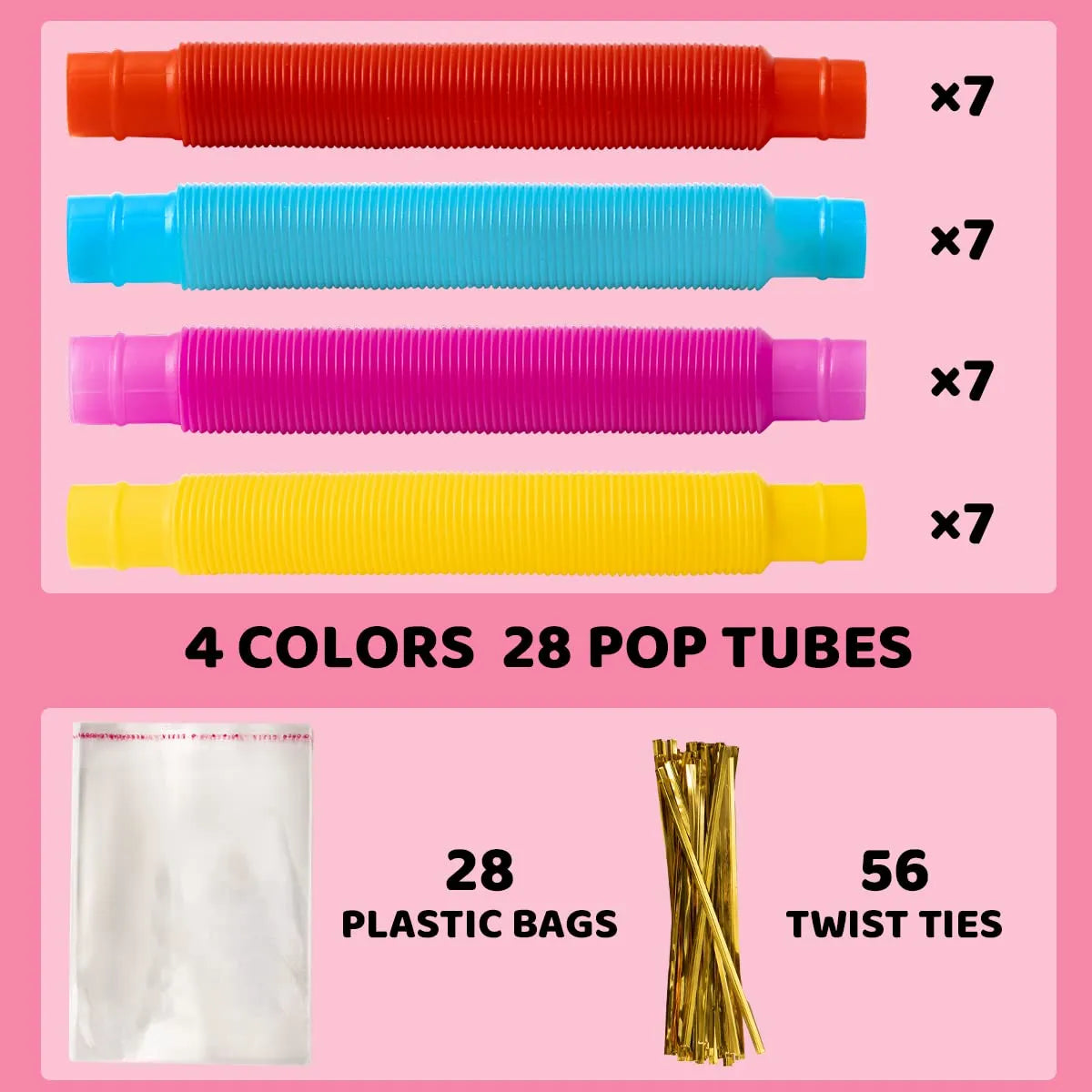 28Pcs Kids Valentine's Cards with Push Bubble Tubes - Classroom Exchange Gifts