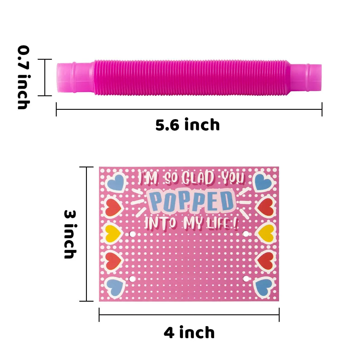 28Pcs Kids Valentine's Cards with Push Bubble Tubes - Classroom Exchange Gifts