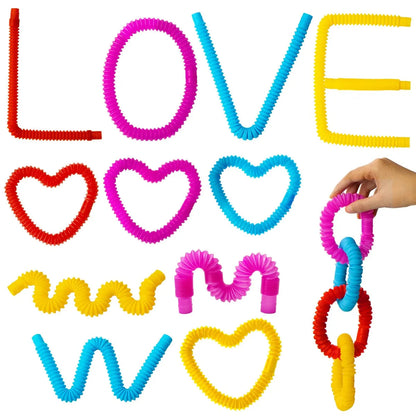 28Pcs Kids Valentine's Cards with Push Bubble Tubes - Classroom Exchange Gifts