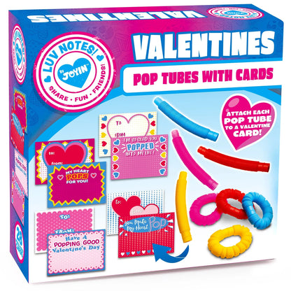 28Pcs Kids Valentine's Cards with Push Bubble Tubes - Classroom Exchange Gifts