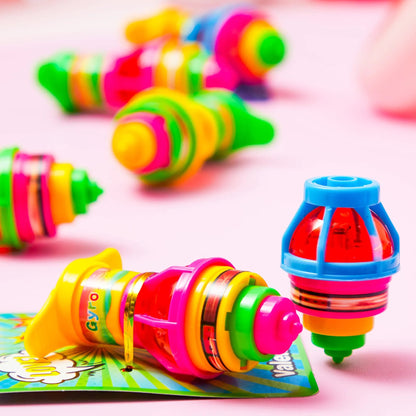 28 Light-Up Spinning Tops with Valentine's Exchange Cards for Kids