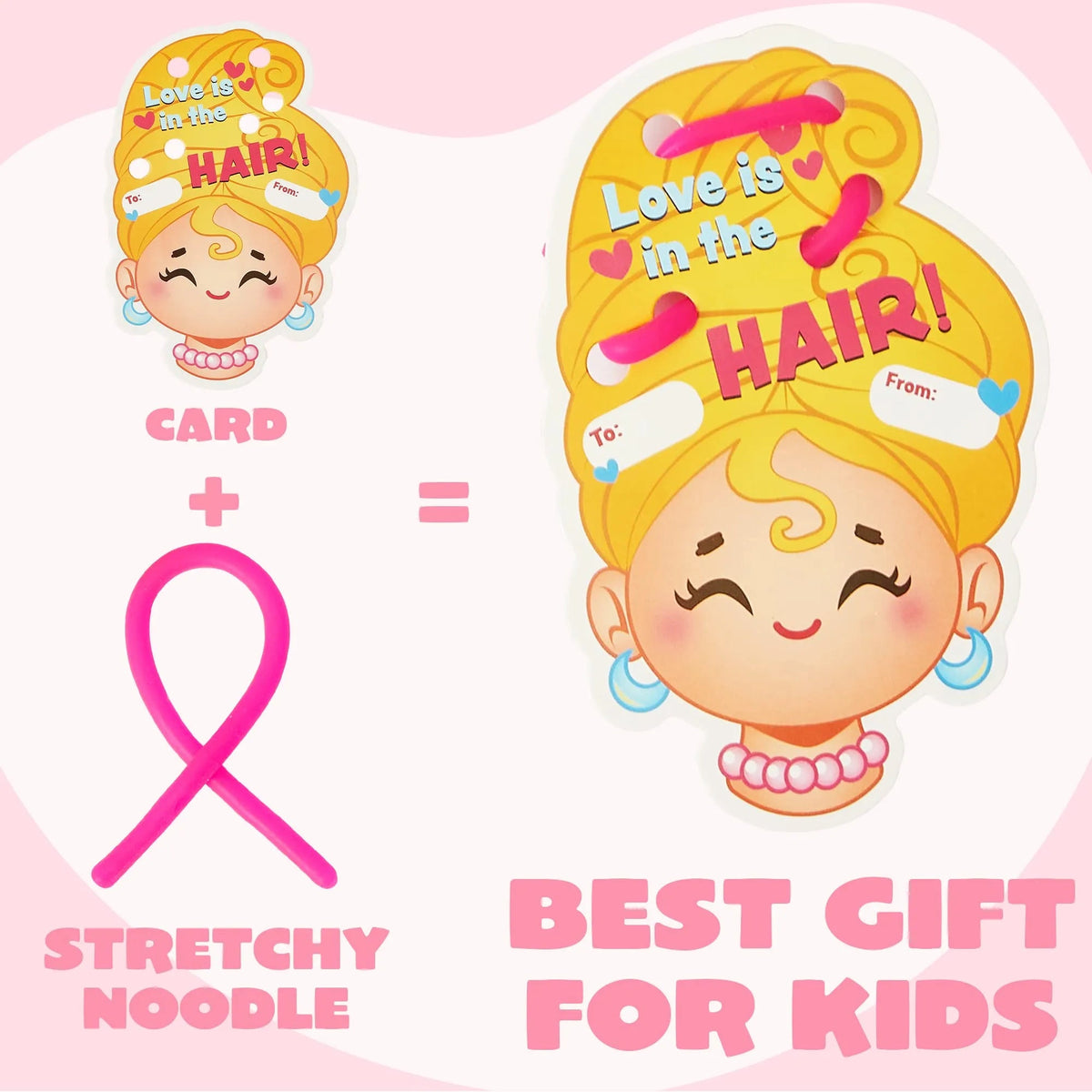 28 Pcs Kids Valentine's Cards with Stretchy String - Classroom Exchange Gifts