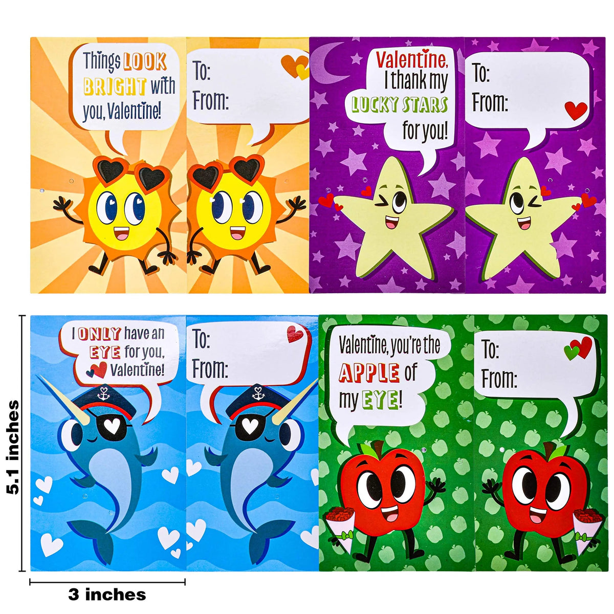 28Pcs Kids Valentine's Cards with Telescopes for Classroom Exchange Gifts