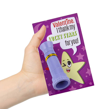 28Pcs Kids Valentine's Cards with Telescopes for Classroom Exchange Gifts