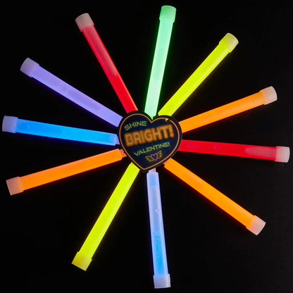 28Pcs Kids Valentine's Day Cards with Ultra Bright Large Glow Sticks - Classroom Exchange Gifts