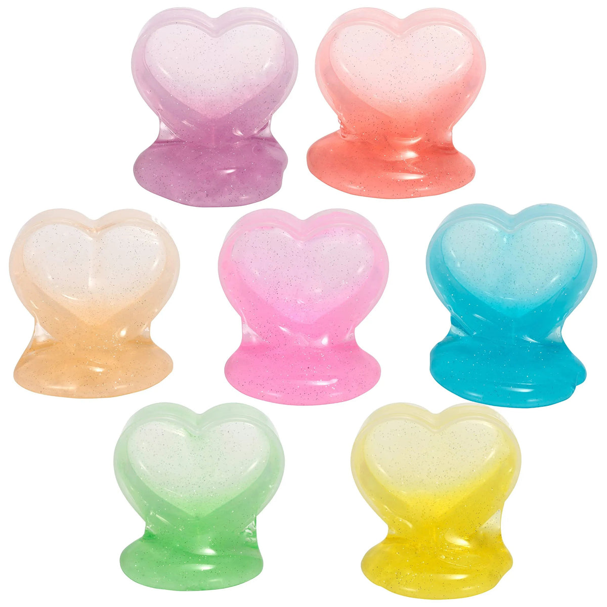 28-Piece Multicolor Glow-in-the-Dark Slime Heart Cases & Stickers