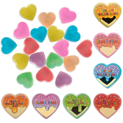 28-Piece Multicolor Glow-in-the-Dark Slime Heart Cases & Stickers