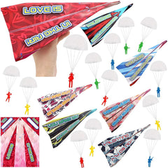 28-Piece Paper Plane with Parachute Toy Set for Kids