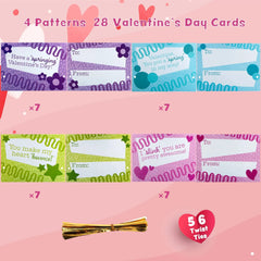 28 Rainbow Spring Toys with Valentine's Day Cards for Kids Classroom Exchange Gifts