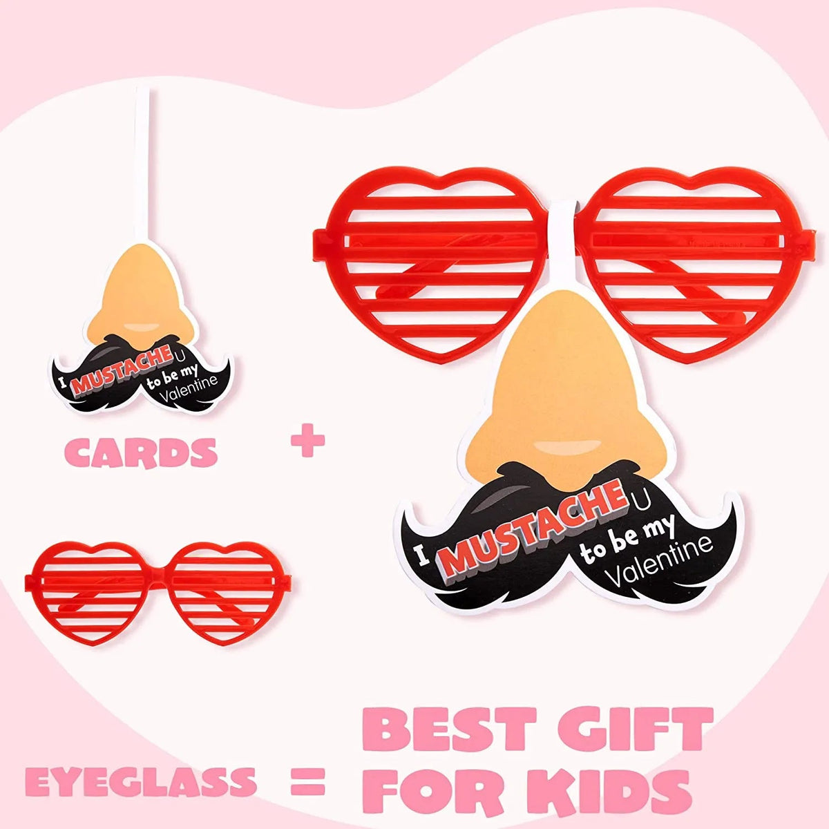 28-Pack Shutter Shades with Valentine's Day Cards for Kids Classroom Exchange Gifts