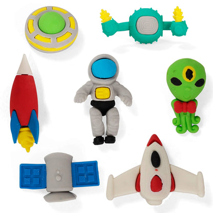 28-Piece Space Eraser Set with Valentine's Day Cards for Kids Classroom Exchange Gifts