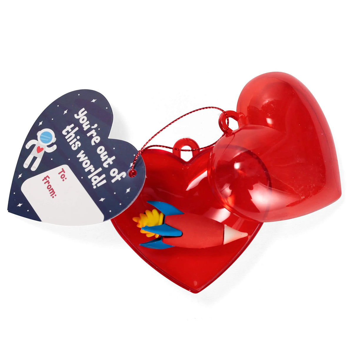28-Piece Space Eraser Set with Valentine's Day Cards for Kids Classroom Exchange Gifts
