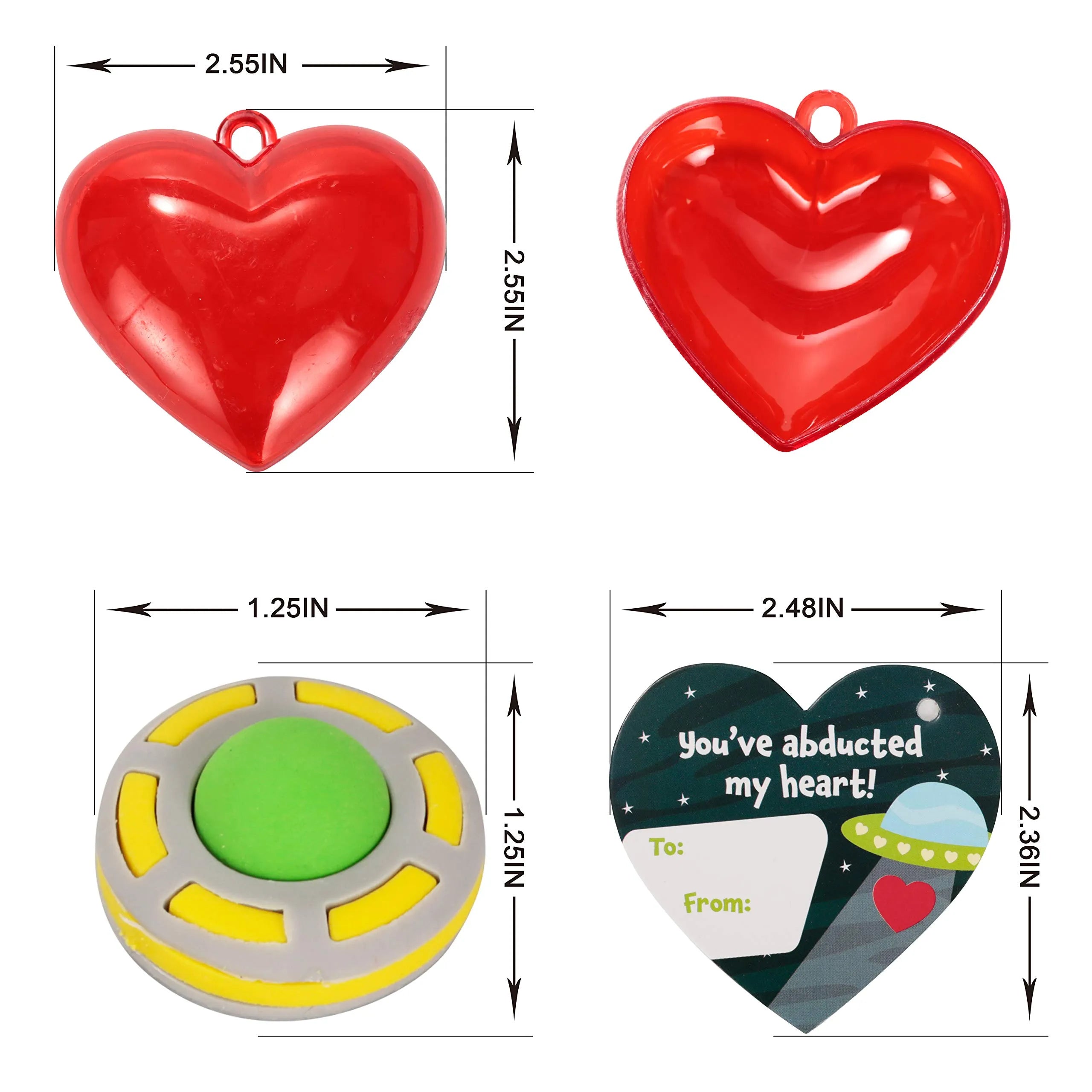 28-Piece Space Eraser Set with Valentine's Day Cards for Kids Classroom Exchange Gifts