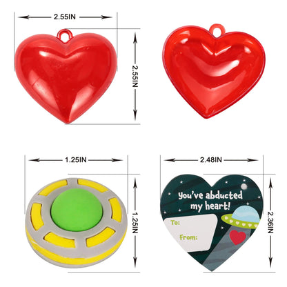 28-Piece Space Eraser Set with Valentine's Day Cards for Kids Classroom Exchange Gifts