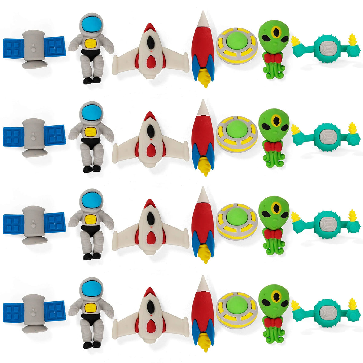 28-Piece Space Eraser Set with Valentine's Day Cards for Kids Classroom Exchange Gifts