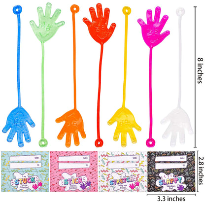 28 Pcs Sticky Hands with Valentine's Day Cards for Kids - Classroom Exchange Gifts