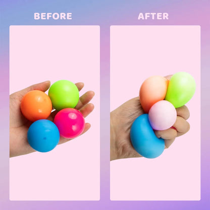 28-Pack Stretchy Squishy Toy Balls with Valentine's Day Cards for Kids