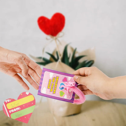 28 Stretchy Strings with Valentine's Day Cards for Kids Classroom Exchange Gifts