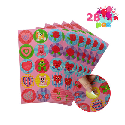 28-Piece Valentine's Day Stationery Set with Drawstring Treat Bags