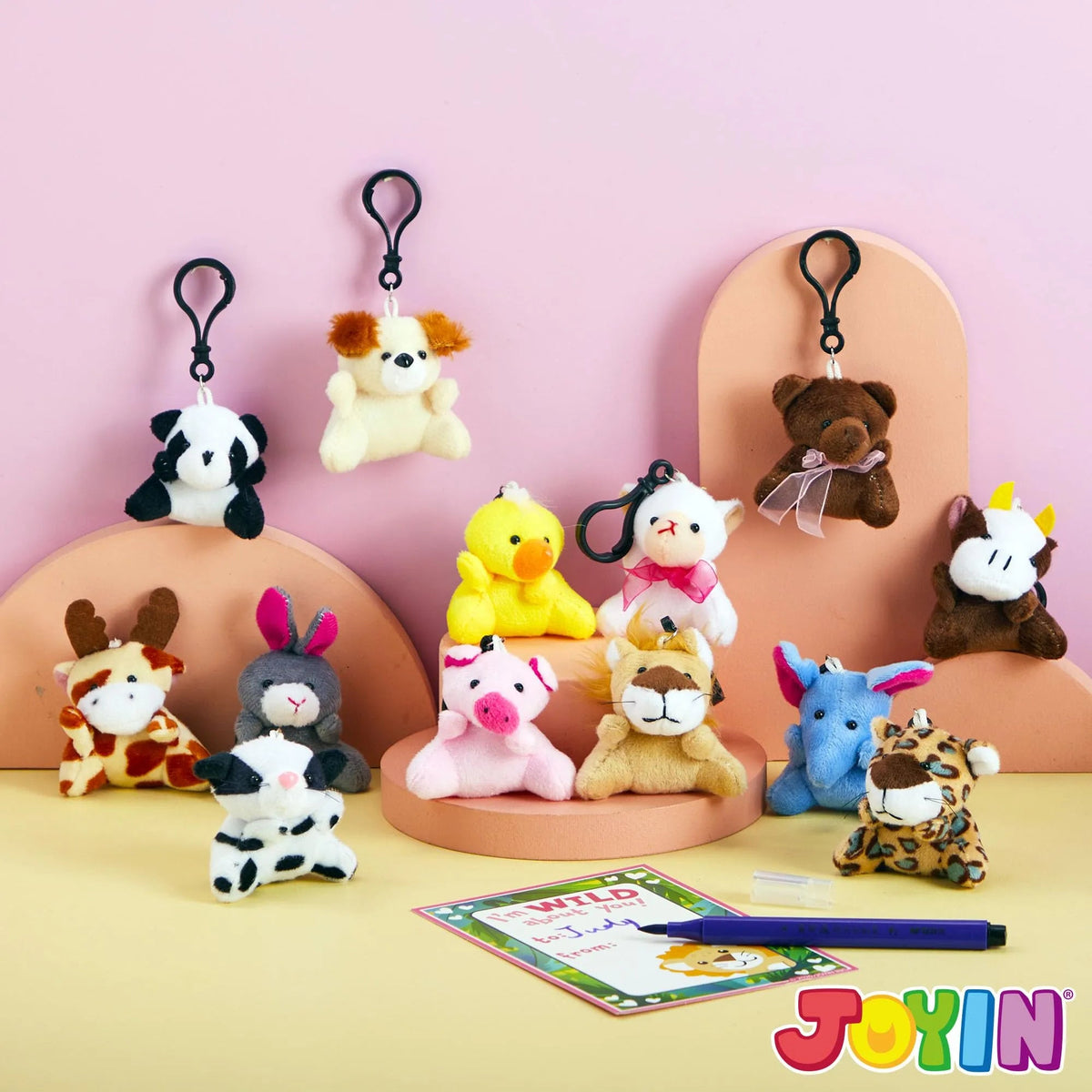 28 Animal Plushies with Valentine's Day Cards for Classroom Gift Exchange