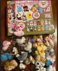 28 Animal Plushies with Valentine's Day Cards for Classroom Gift Exchange