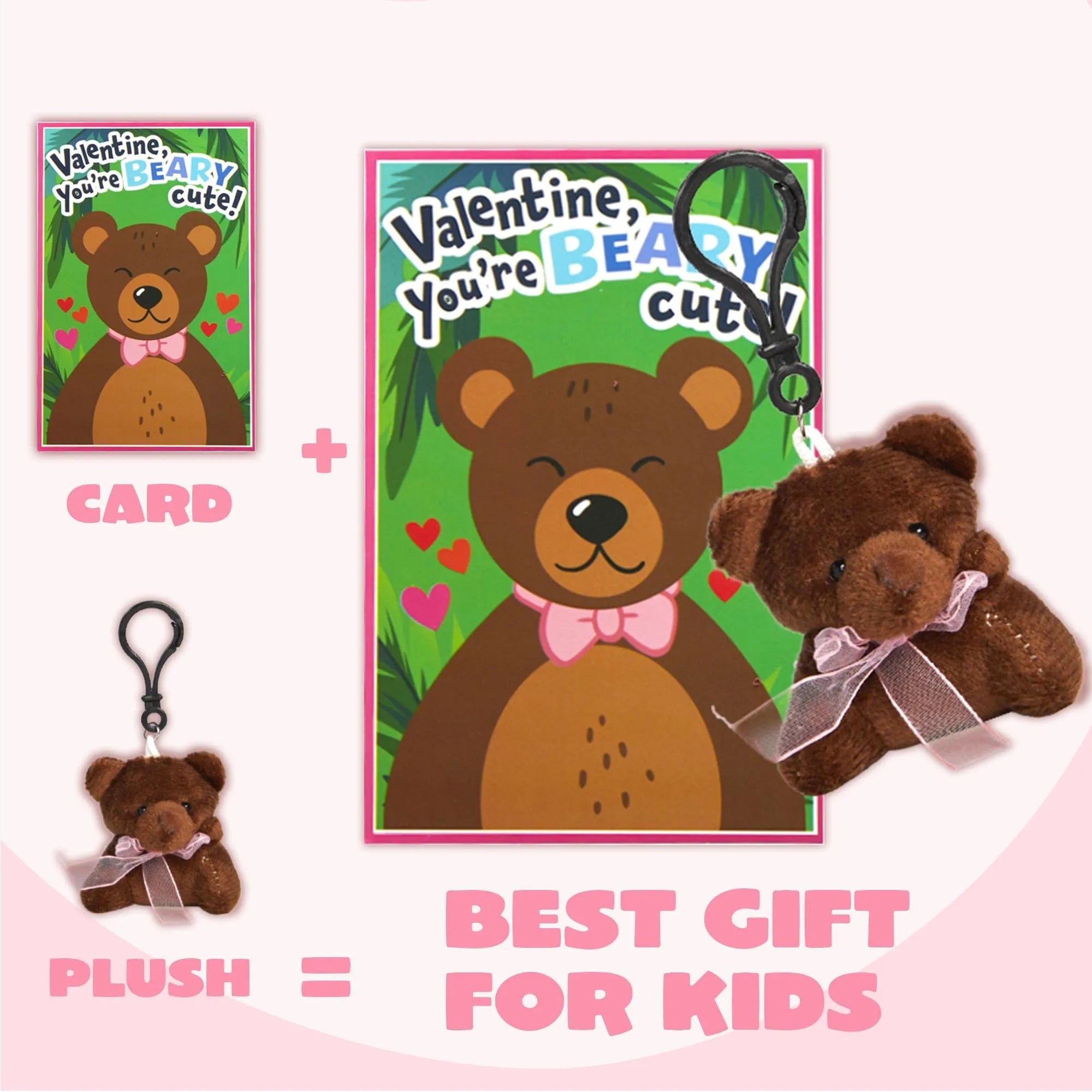 28 Animal Plushies with Valentine's Day Cards for Classroom Gift Exchange