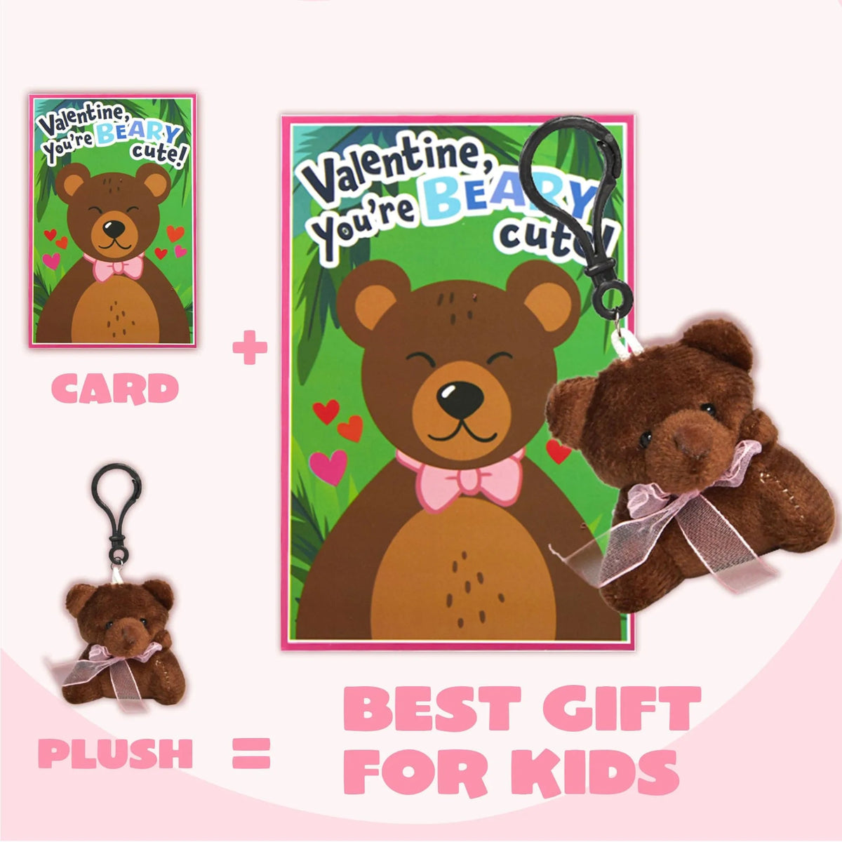28 Animal Plushies with Valentine's Day Cards for Classroom Gift Exchange