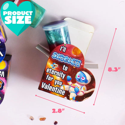 28 Cosmic Realm Valentine Slime Boxes with Kids' Cards