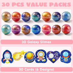 30 Cosmic Realm Valentine Slime Kits with Kids' Cards