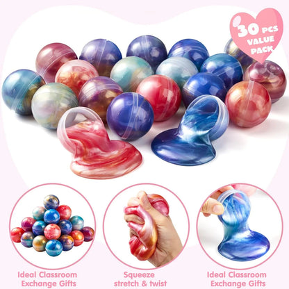 30 Cosmic Realm Valentine Slime Kits with Kids' Cards