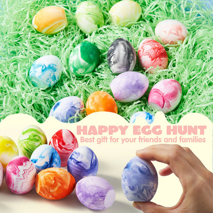 28 Easter Sidewalk Chalk Eggs in Marble Colors for Kids Party Favors