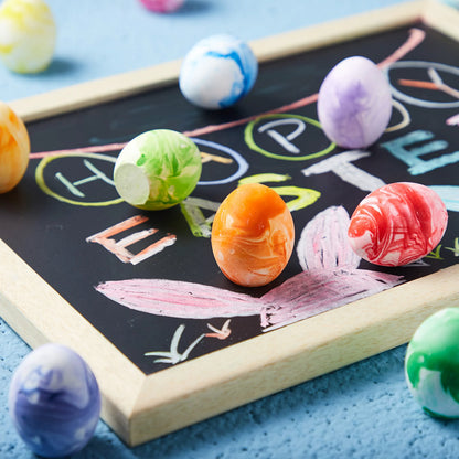 28 Easter Sidewalk Chalk Eggs in Marble Colors for Kids Party Favors