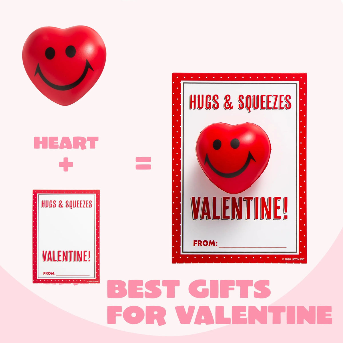 28 Heart-Shaped Squeeze Balls with Valentine's Day Cards for Kids - Classroom Exchange Gifts