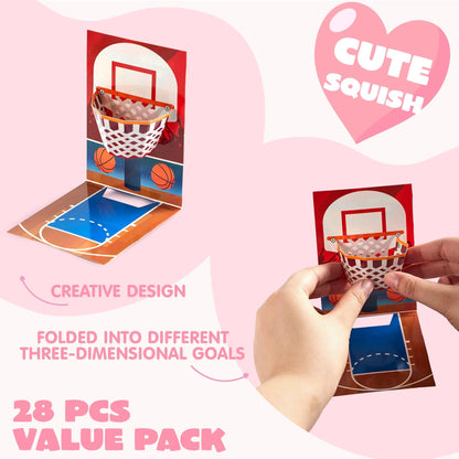 28-Pack Sports Balls with Valentine's Day Cards for Kids