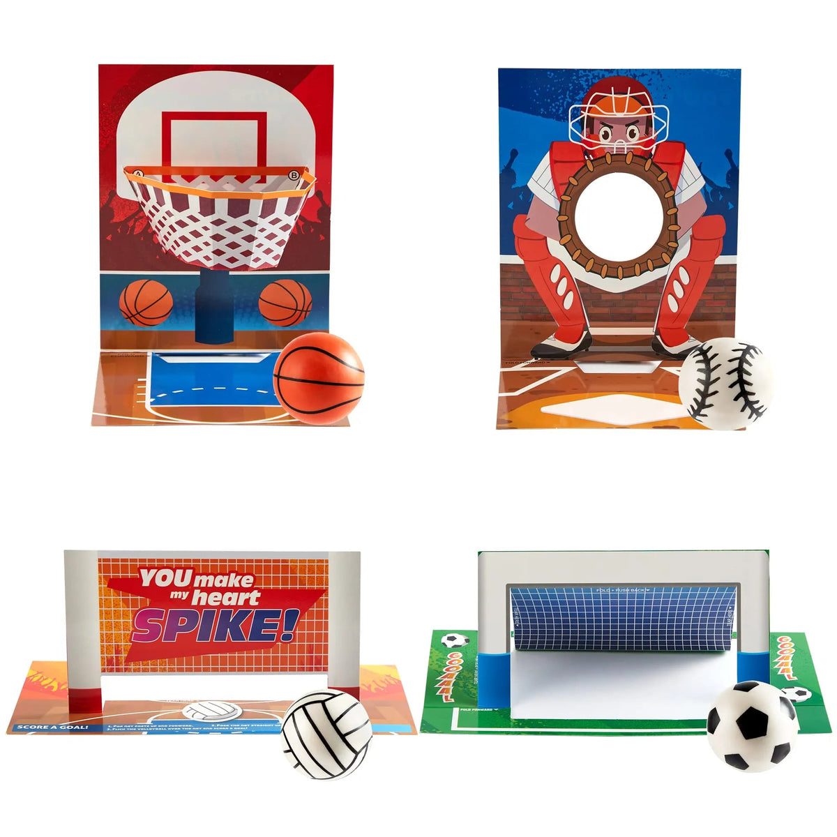 28-Pack Sports Balls with Valentine's Day Cards for Kids