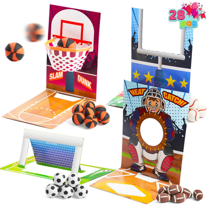 28 Sports Erasers with Valentine's Cards for Classroom Exchange