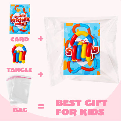28 Pcs Valentine's Day Twist & Spin Fidget Chains with Cards