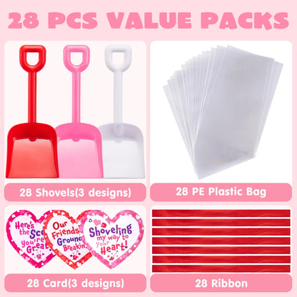 28-Pack Valentine's Day Plastic Toy Shovels
