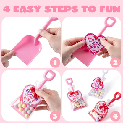 28-Pack Valentine's Day Plastic Toy Shovels