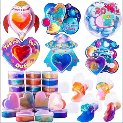 28 Pcs Wind Up Toys with Kids Valentine's Cards for Valentine Party Favors