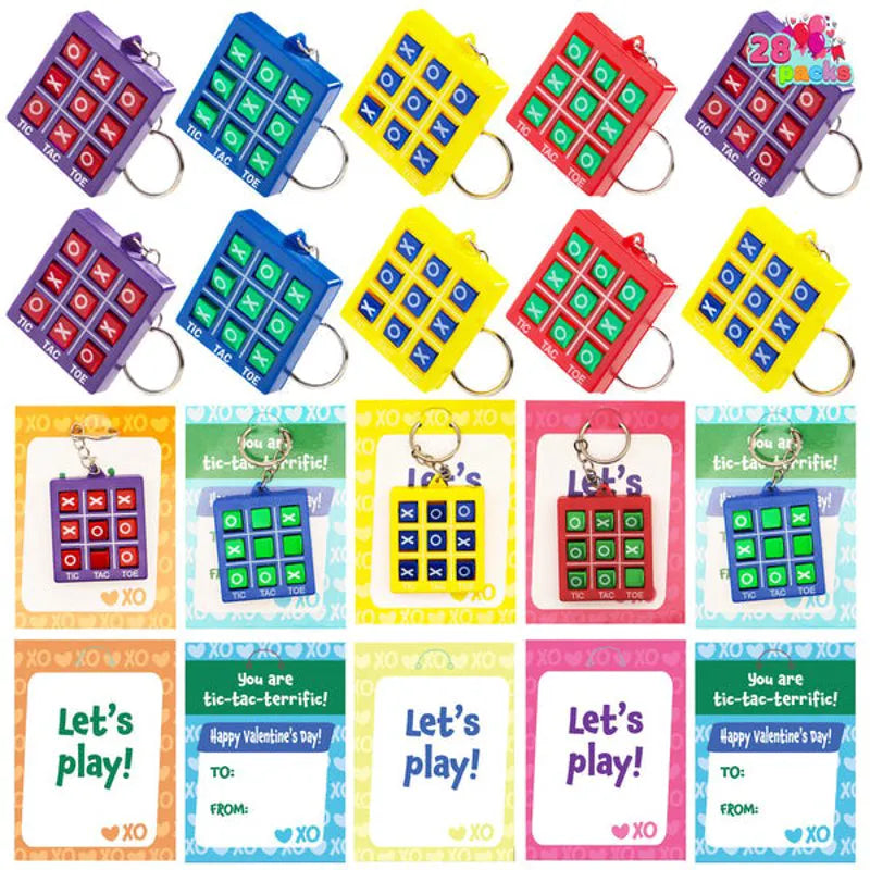 28 Pcs Wind Up Toys with Kids Valentine's Cards for Valentine Party Favors