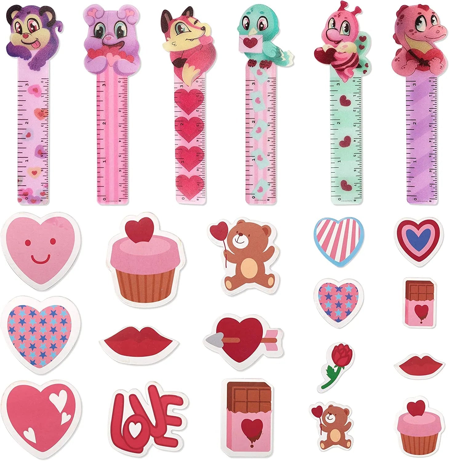 28-Piece Kids Valentine's Day Cards with Stationery Set - Classroom Exchange Gift