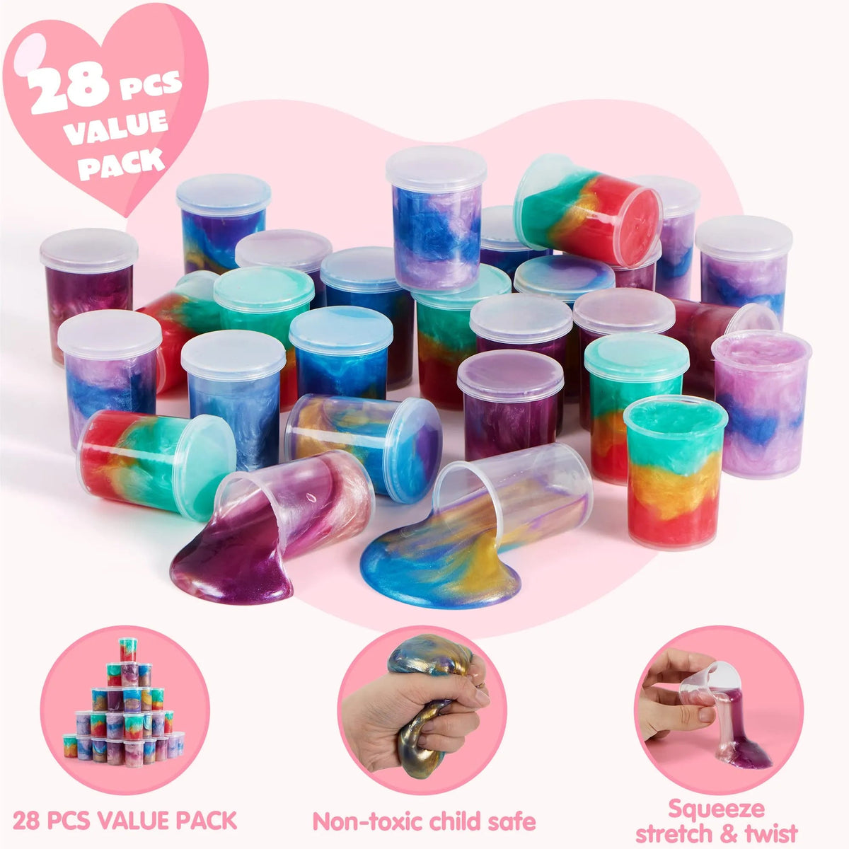 28 Cosmic Realm Slime Valentines Cards for Kids - Classroom Exchange Gifts