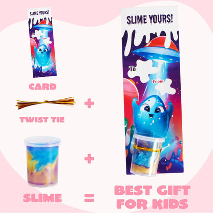 28 Cosmic Realm Slime Valentines Cards for Kids - Classroom Exchange Gifts