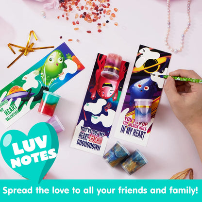 28 Cosmic Realm Slime Valentines Cards for Kids - Classroom Exchange Gifts