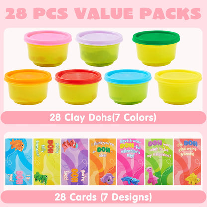 28-Piece Kids Valentine's Day Cards with Classroom Exchange Gifts