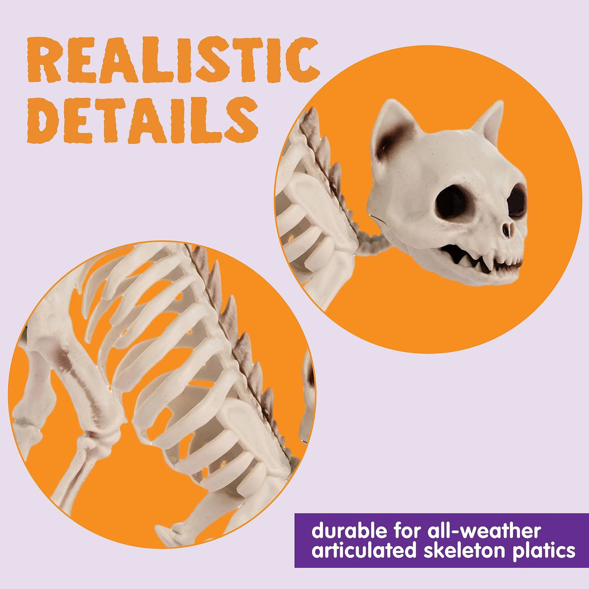 2 PCS Skeleton Cat Halloween Decorations Set - Animal Courtyard Decor